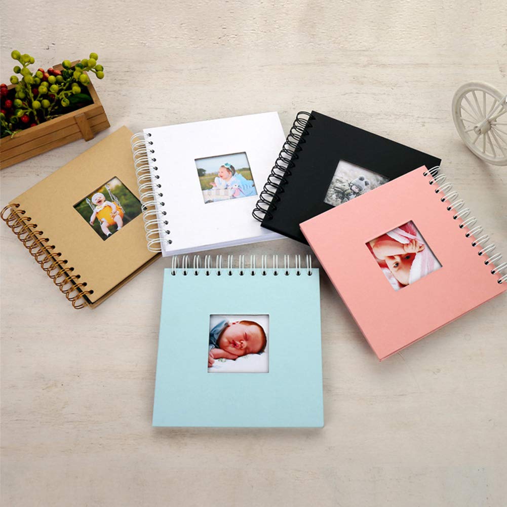 Álbum de Fotos para Niños con 20 Hojas Papel 6 Pulgadas para Manualidades y Bodas