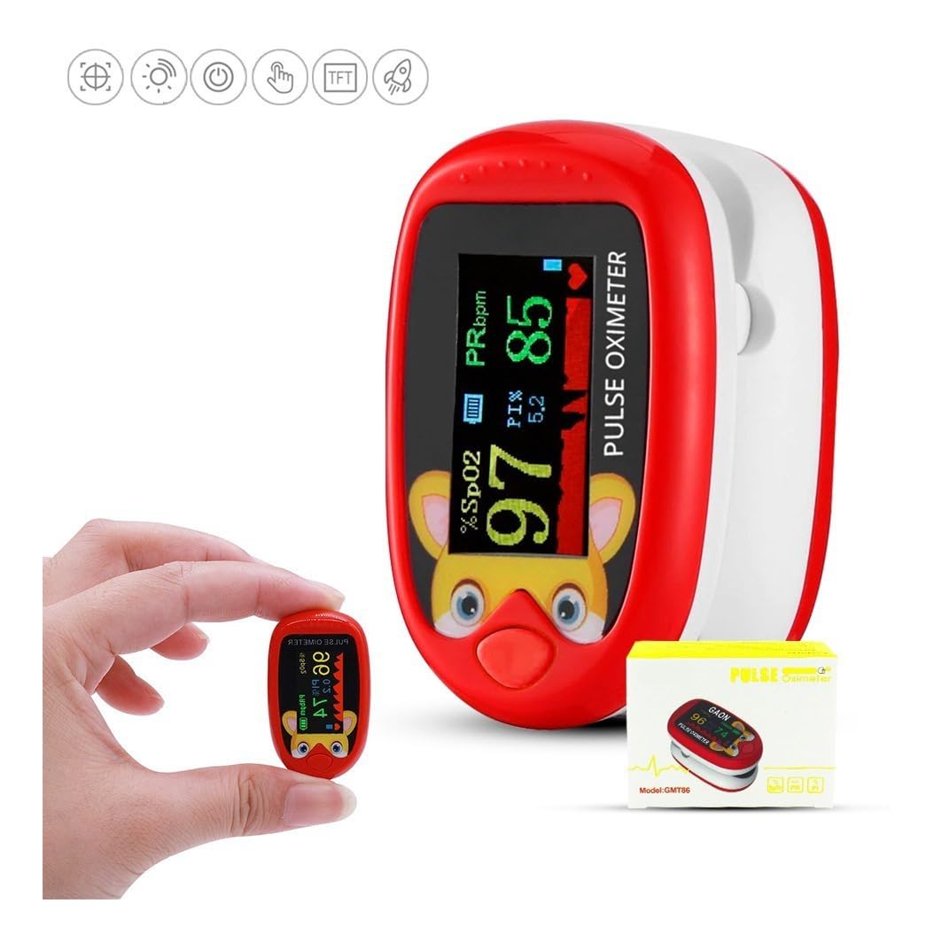 KOOLMARK Oxímetro Infantil Monitor Digital de Oxigenación (Rojo), 1.0 unidad
