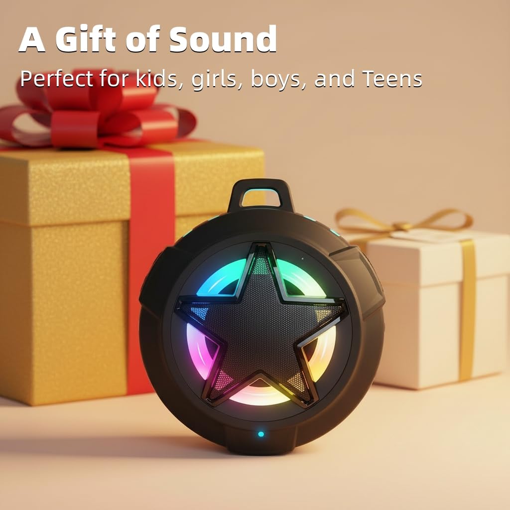 EBODA - Altavoz de ducha Bluetooth IP67 impermeable portátil, flotante, tarjeta TF, pequeño altavoz al aire última intervensión con luz LED para bicicleta, playa, tabla de remo, kayak, regalos para