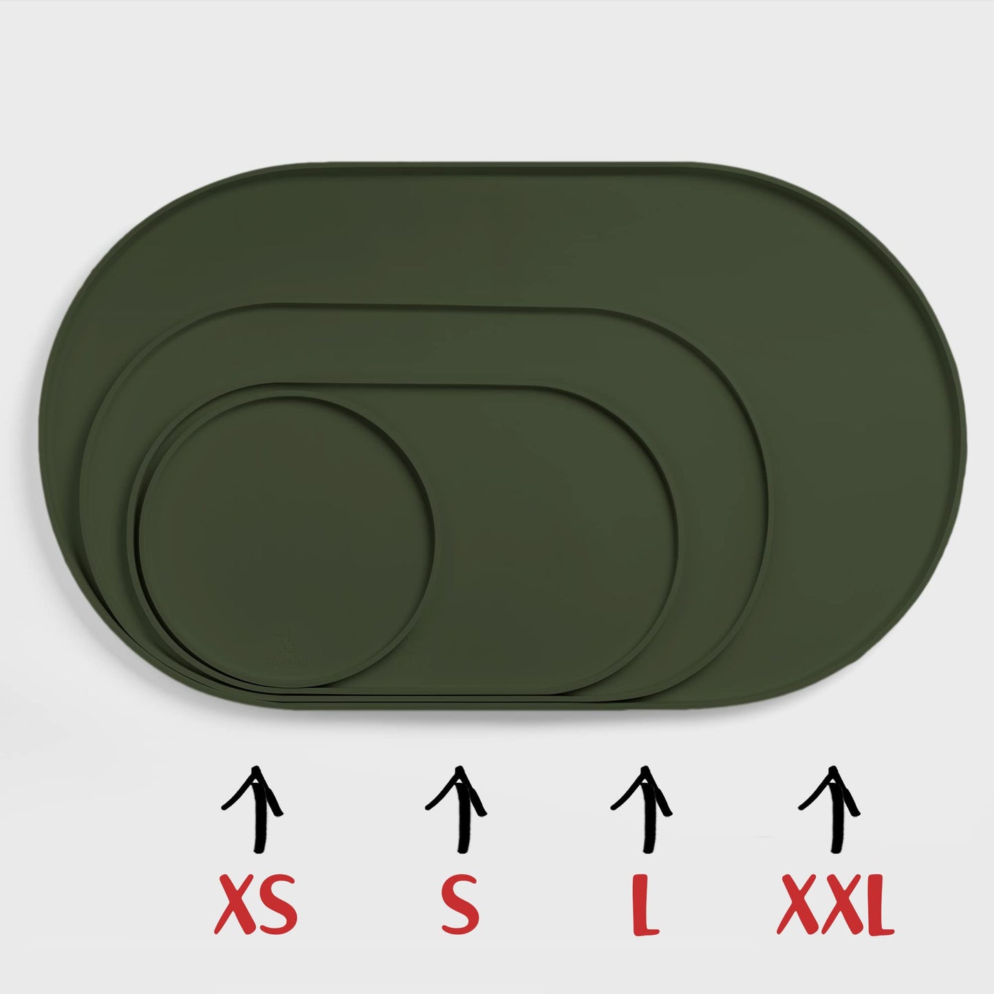 Alfombrilla para Comida DogBuddy Verde Caqui Antideslizante Impermeable para Perro Pequeño
