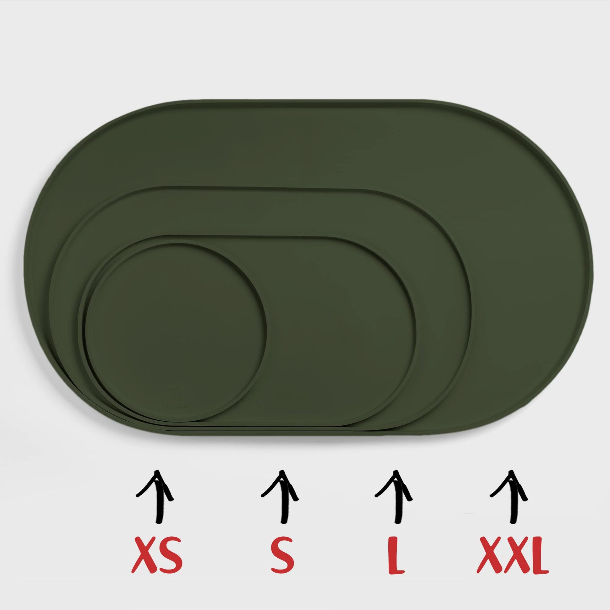 Alfombrilla para Comida DogBuddy Verde Caqui Antideslizante Impermeable para Perro Pequeño