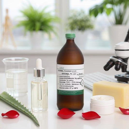 REASOL, GLICERINA de Origen Vegetal; Biodegradable, Pureza ≥99%. Cumple Especificaciones USP, NF, FCC, BP y Ph. Eur. Botella vidrio ámbar de 1l