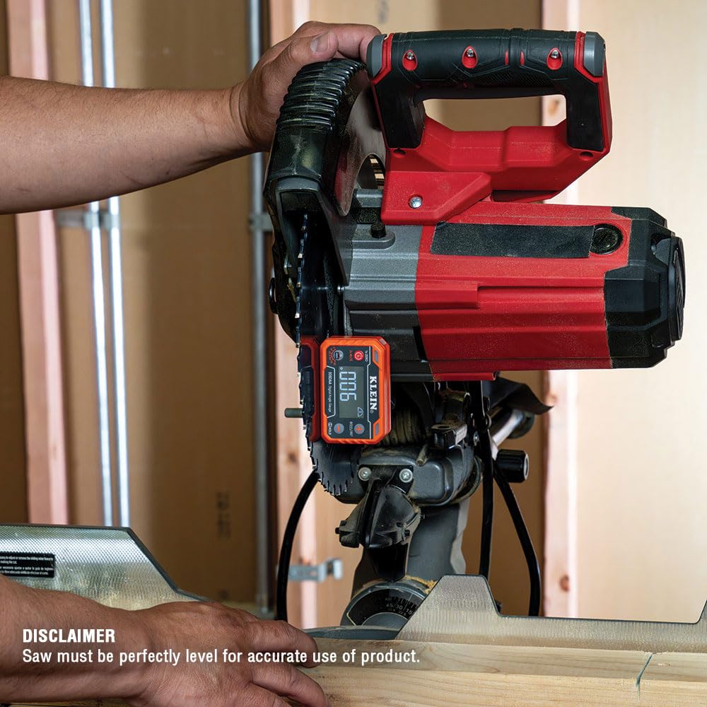 Klein Tools 935DAA Medidor electrónico digital de nivel y ángulo, alerta de ángulo LED, medición y ajuste de ángulos, rangos de 0-90 y 0-180 grados
