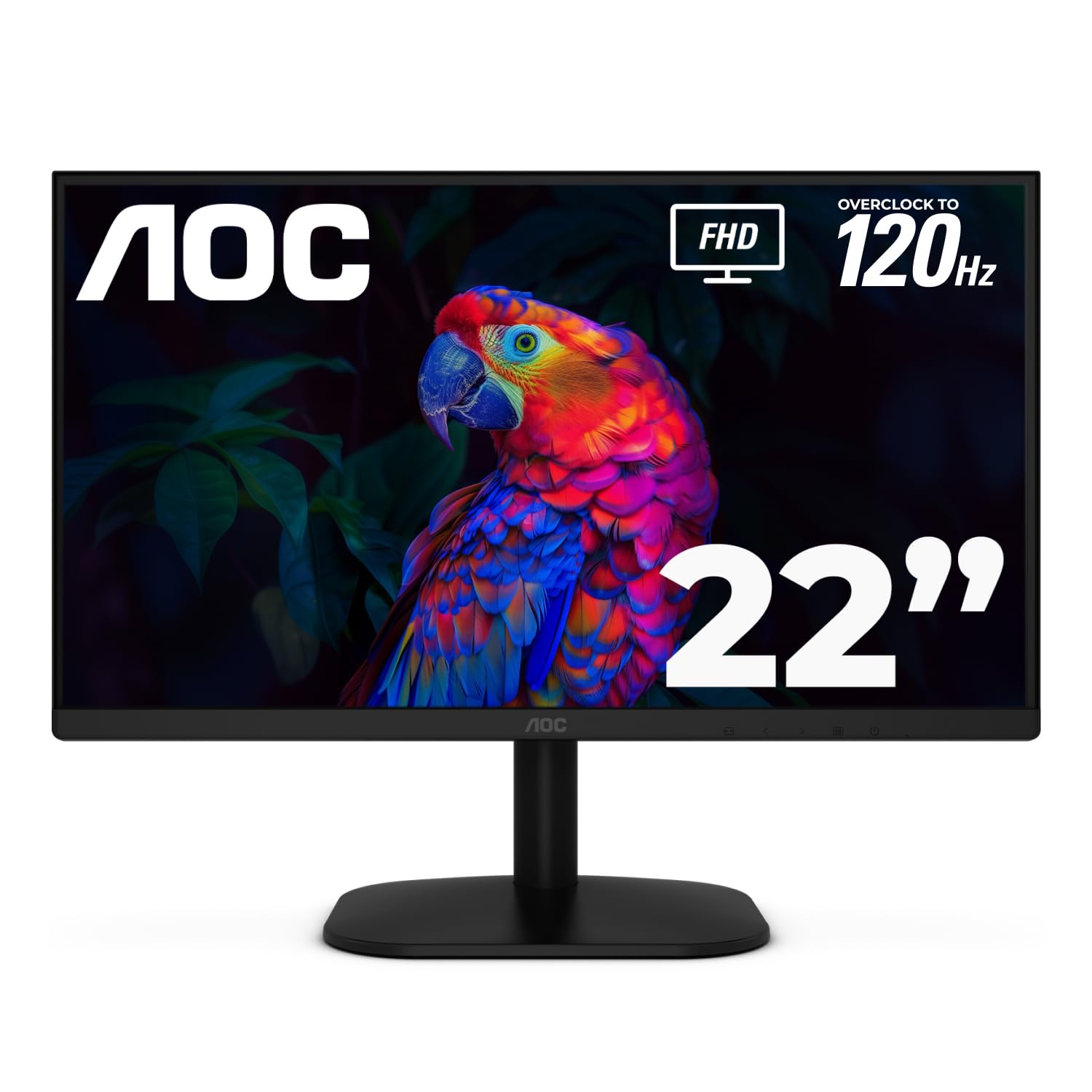 Monitor AOC 22B35HM23 de 22" Full HD (1920 x 1080) 120Hz LED, Adaptive Sync, VGA y HDMI, Sin Parpadeo, Baja Luz Azul, Compatible con HDR, Montaje VESA, Ajuste de Inclinación, Ecológico