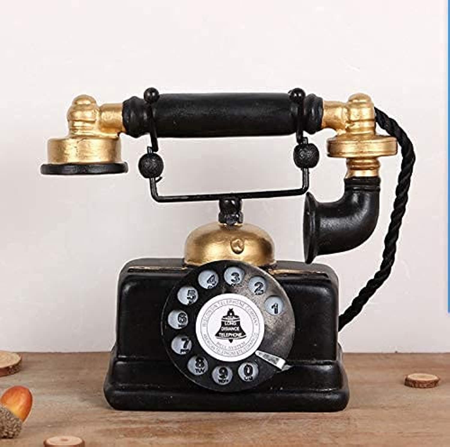 HoneyCare - Modelo de teléfono decorativo retro, estilo antiguo, diseño de resina rotativo para decoración del hogar, oficina, estatuas de estilo steampunk y victoriano, accesorios de fotografía