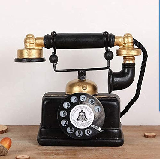 HoneyCare - Modelo de teléfono decorativo retro, estilo antiguo, diseño de resina rotativo para decoración del hogar, oficina, estatuas de estilo steampunk y victoriano, accesorios de fotografía