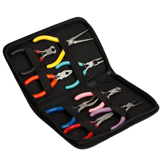Alicates resistentes al desgaste y duraderos de punta larga/redonda/plana Alicates para joyería, juego de alicates para hacer joyas, 8 piezas/juego para uso de bricolaje en industrias