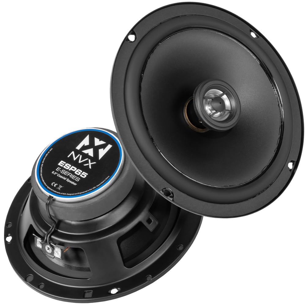 Altavoces Coaxiales NVX ESP65 de 6.5 Pulgadas Negro con Tweeters de Cúpula PEI