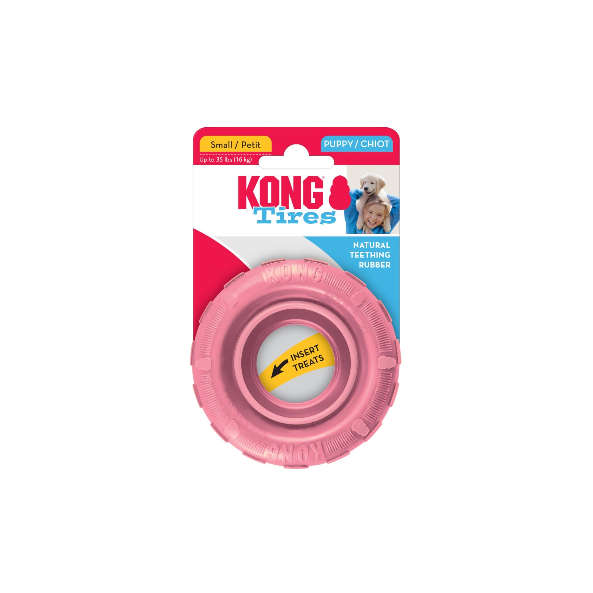 Kong Puppy Tires, color Rosa/Azul, Chico