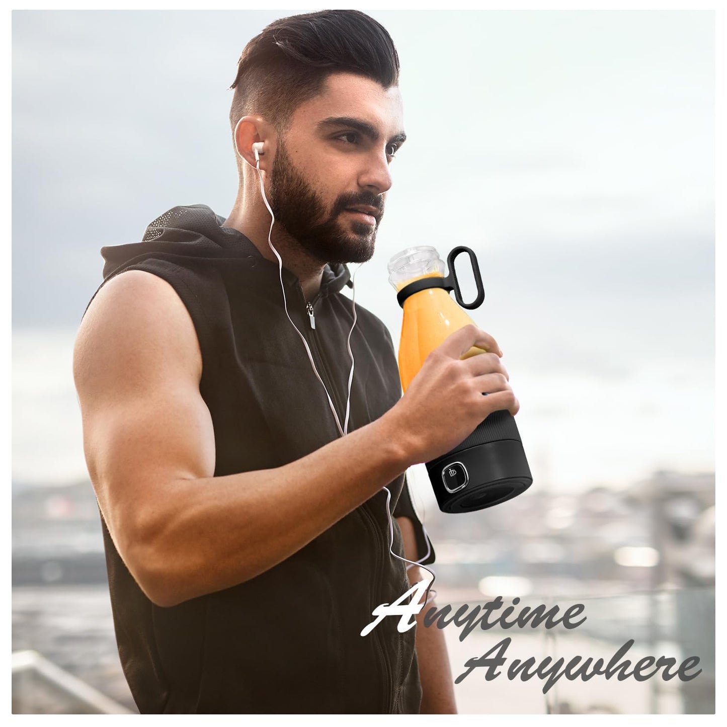 Licuadora Portátil MIAOKE Verde 6 Cuchillas con Pantalla LED Recargable USB para Deportes y Viajes