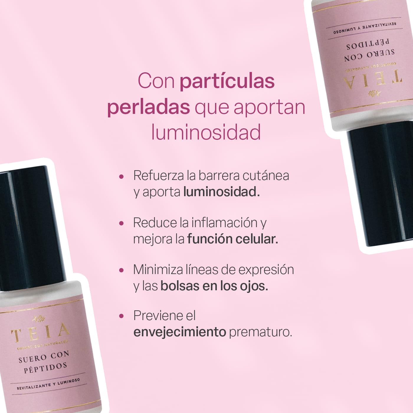 TEIA COSMETICOS Suero de péptidos naturales anti-edad revitalizante con niacinamida y té verde