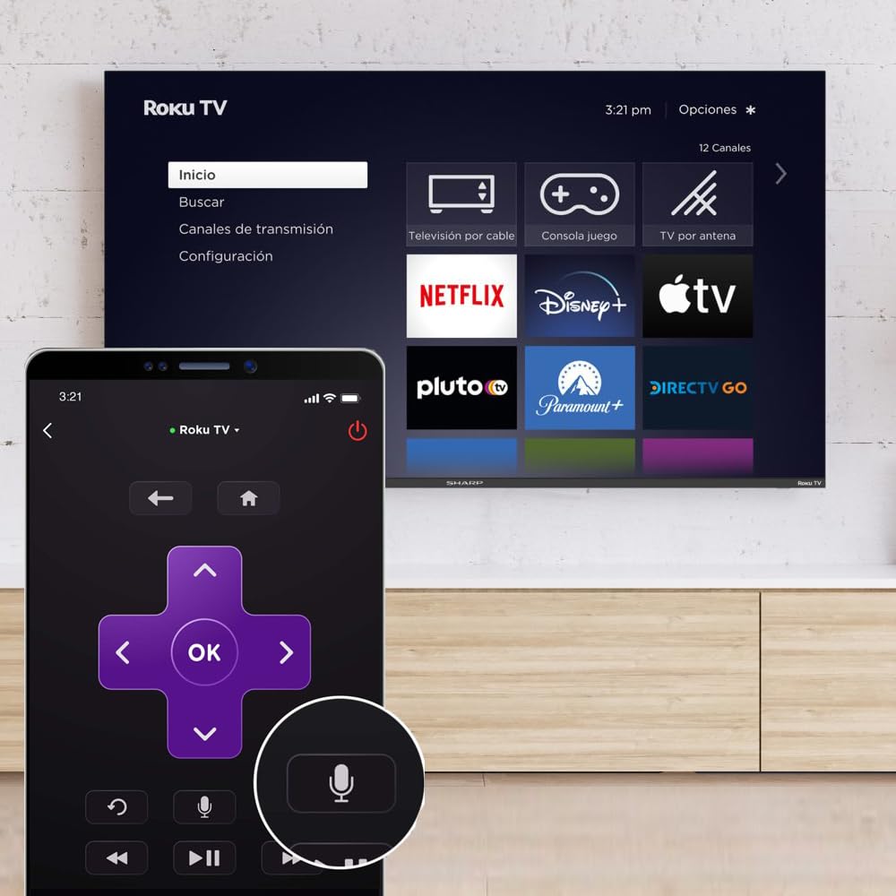 Sharp 4K Smart LED TV de 50" - Roku TV con WiFi