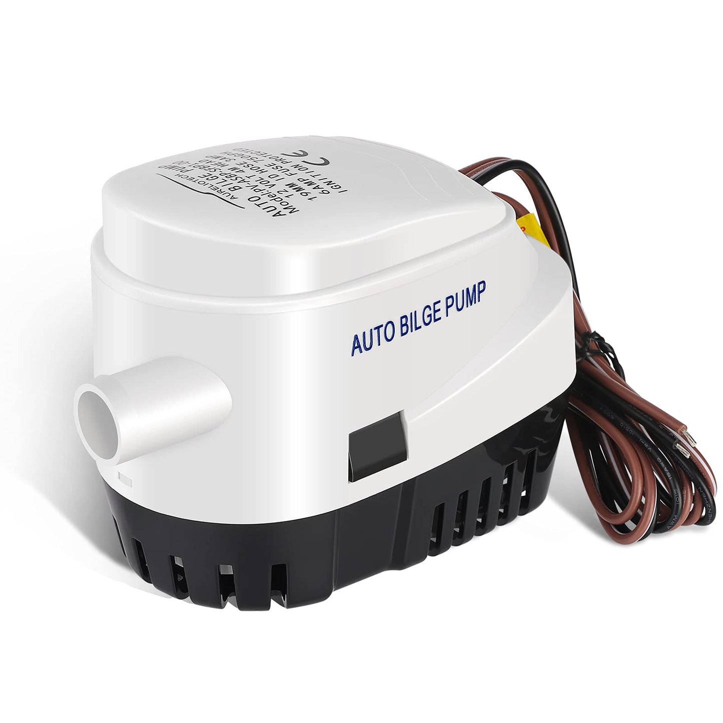 AURELIO TECH 750GPH Automatic Submersible Small Boat Bilge Water Pump with Float Switch 3/4 inch (19mm) Outlet Diameter Hose