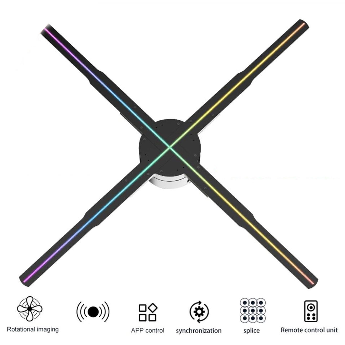 Proyector Holográfico 3D con Ventilador de 22 Pulgadas para Publicidad con WIFI y Control Remoto