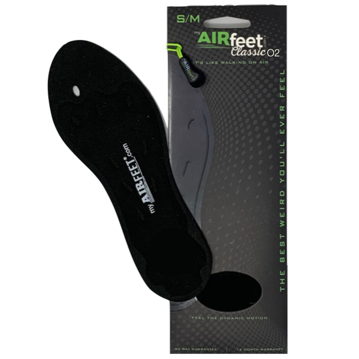 Plantillas AIRfeet Classic Negro con Soporte Dinámico de Arco Activo para Mayor Comodidad y Alivio de Neuropatía y Fascitis Plantar