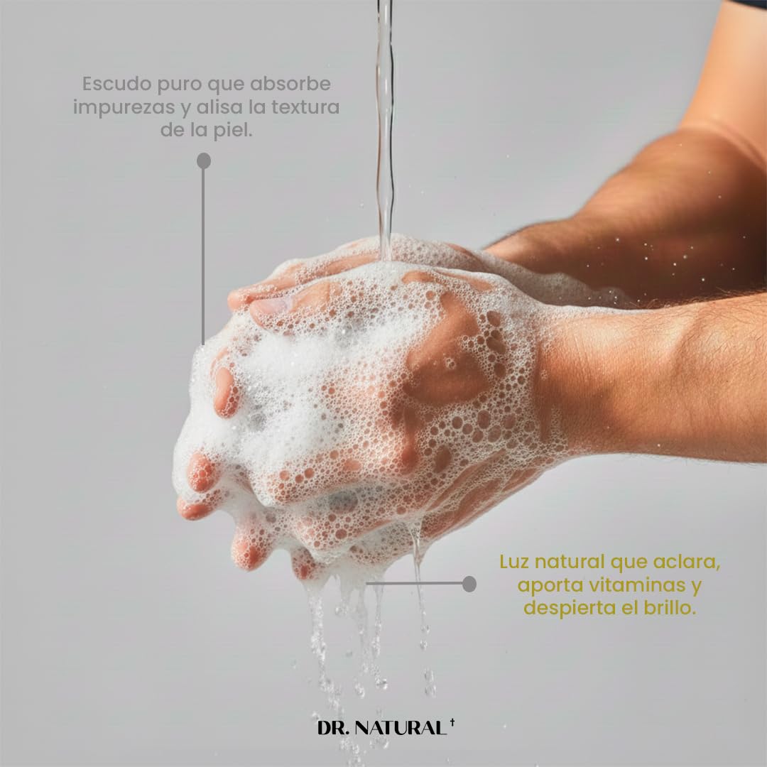 Dr. Natural Jabón Liquido Facial y para Cuerpo con Carbón Activado | Exfoliante Corporal y Facial | Natural, Vegano y Orgánico | Hecho de Plantas Con Aceite de Oliva y Coco, Manteca de Karité y Romero (473 ml, Cítricos)