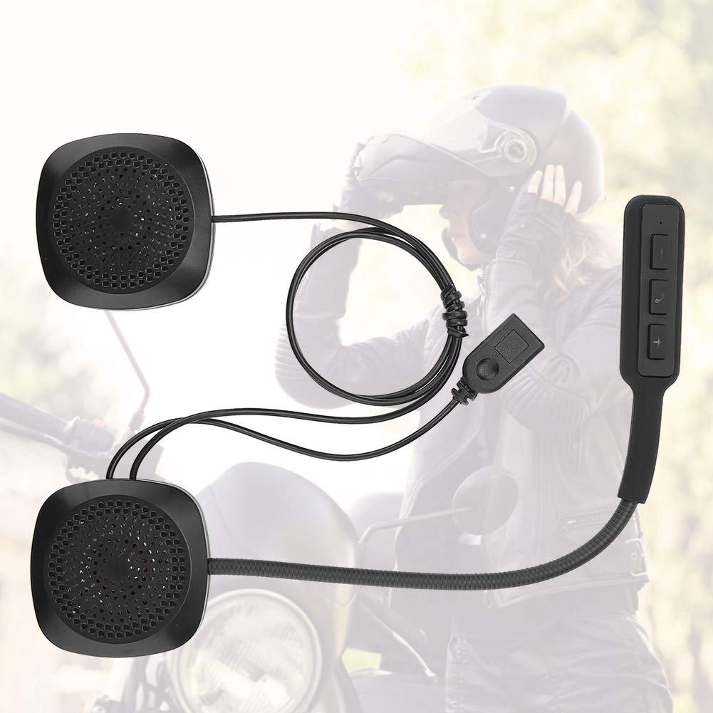 Auriculares Bluetooth ASHATA Negro con Contestador para Casco de Moto