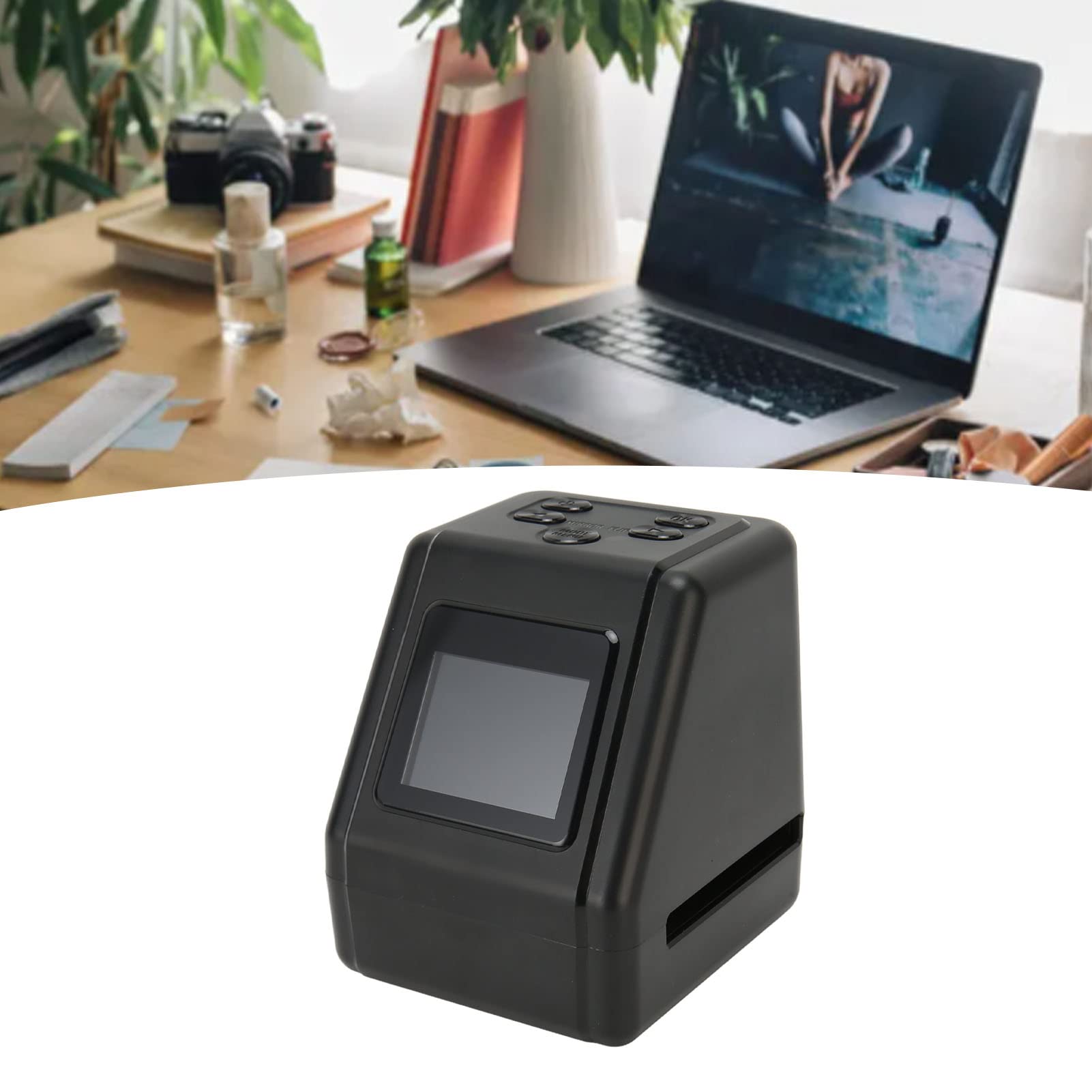 Jectse Escáner de Película Digital, Película Negativa y Digitalizador de Diapositivas con Pantalla de Visualización de 2 Pulgadas, Convierte 135 126 110 Diapositivas de Películas en