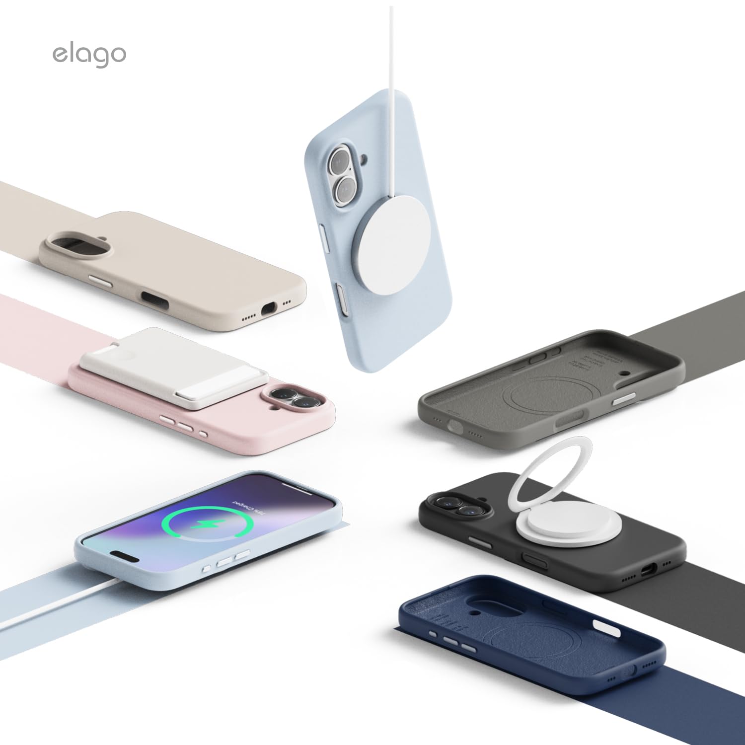 Funda de Silicona elago Piedra Magnética con Imanes para iPhone Compatible MagSafe