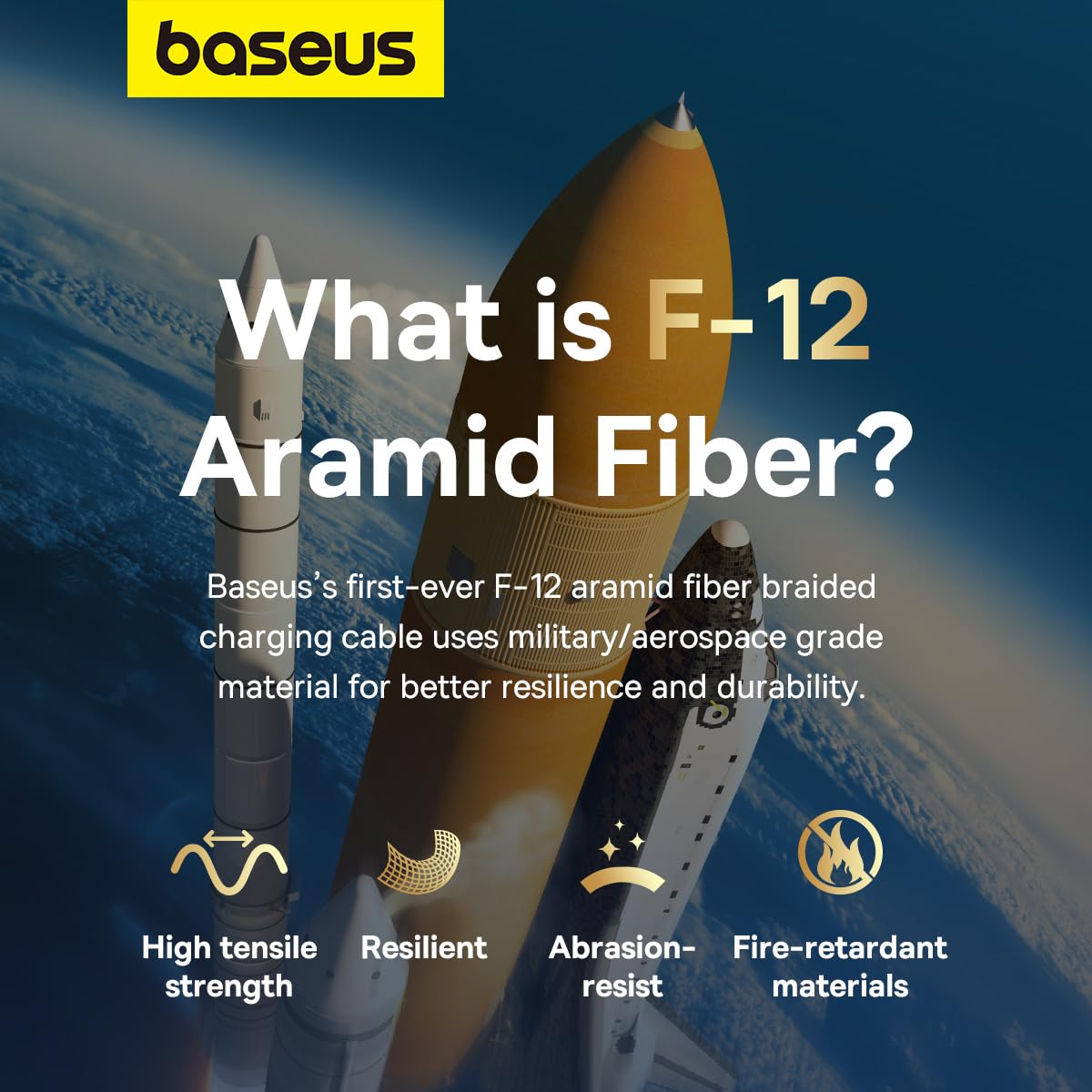 Baseus Cable Fibra aramida F-12 irrompible de Carga rápida y Datos Tipo-C a C, 100W, 1m, Negro