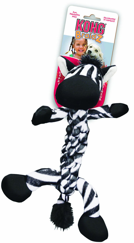 KONG Safari BraidZ Zebra, Dog Toy, Large