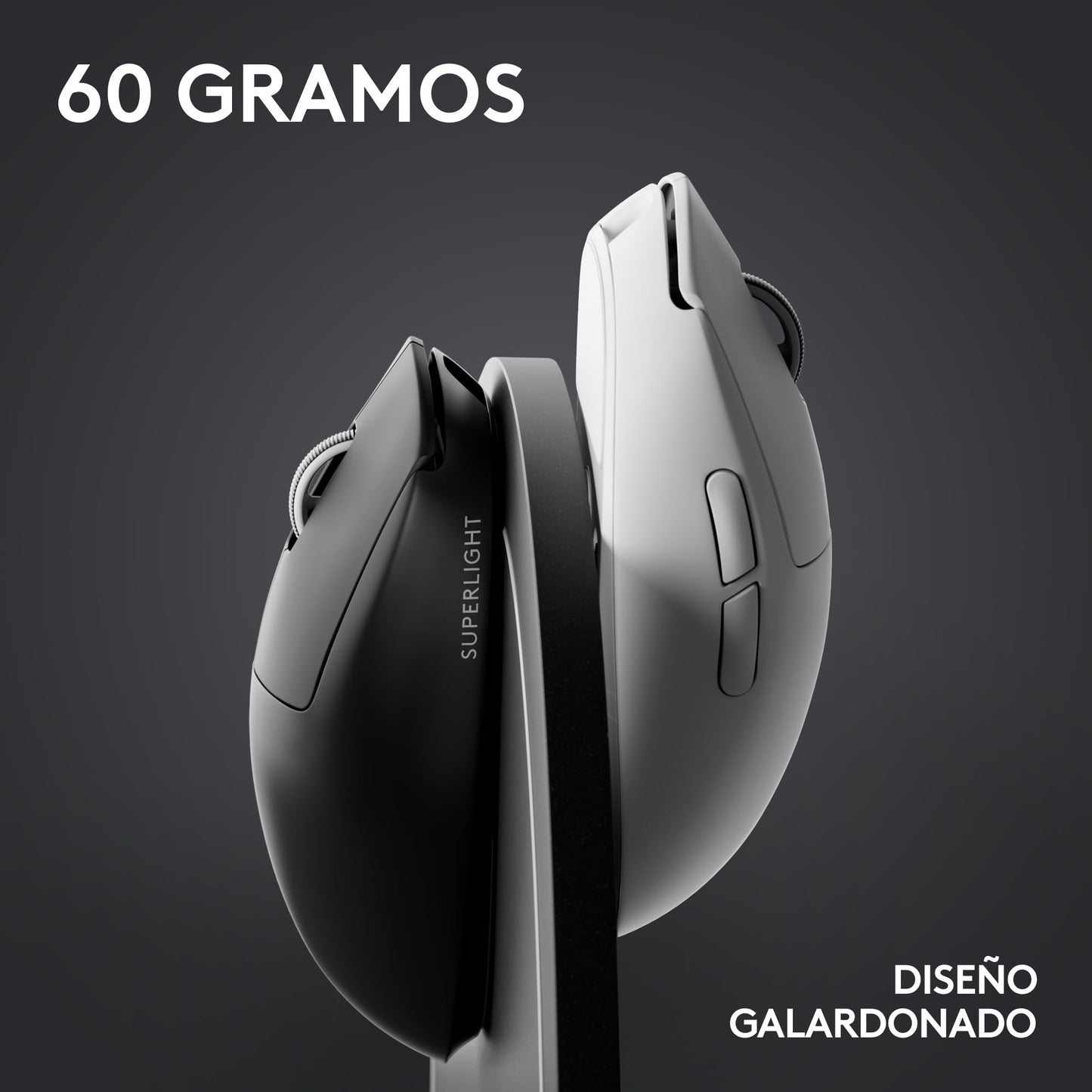 Logitech G Pro X Superlight 2 Lightspeed Mouse Inalámbrico de Juegos, Ligero, Interruptor Híbrido LIGHTFORCE, Sensor Hero 2, 32,000 dpi, 5 BOT. Programables, Carga USB-C, PC y Mac - Blanco