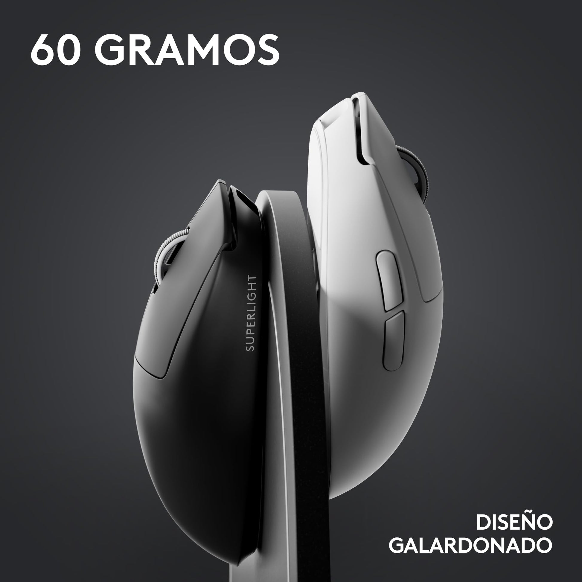 Logitech G Pro X Superlight 2 Lightspeed Mouse Inalámbrico de Juegos, Ligero, Interruptor Híbrido LIGHTFORCE, Sensor Hero 2, 32,000 dpi, 5 BOT. Programables, Carga USB-C, PC y Mac - Blanco