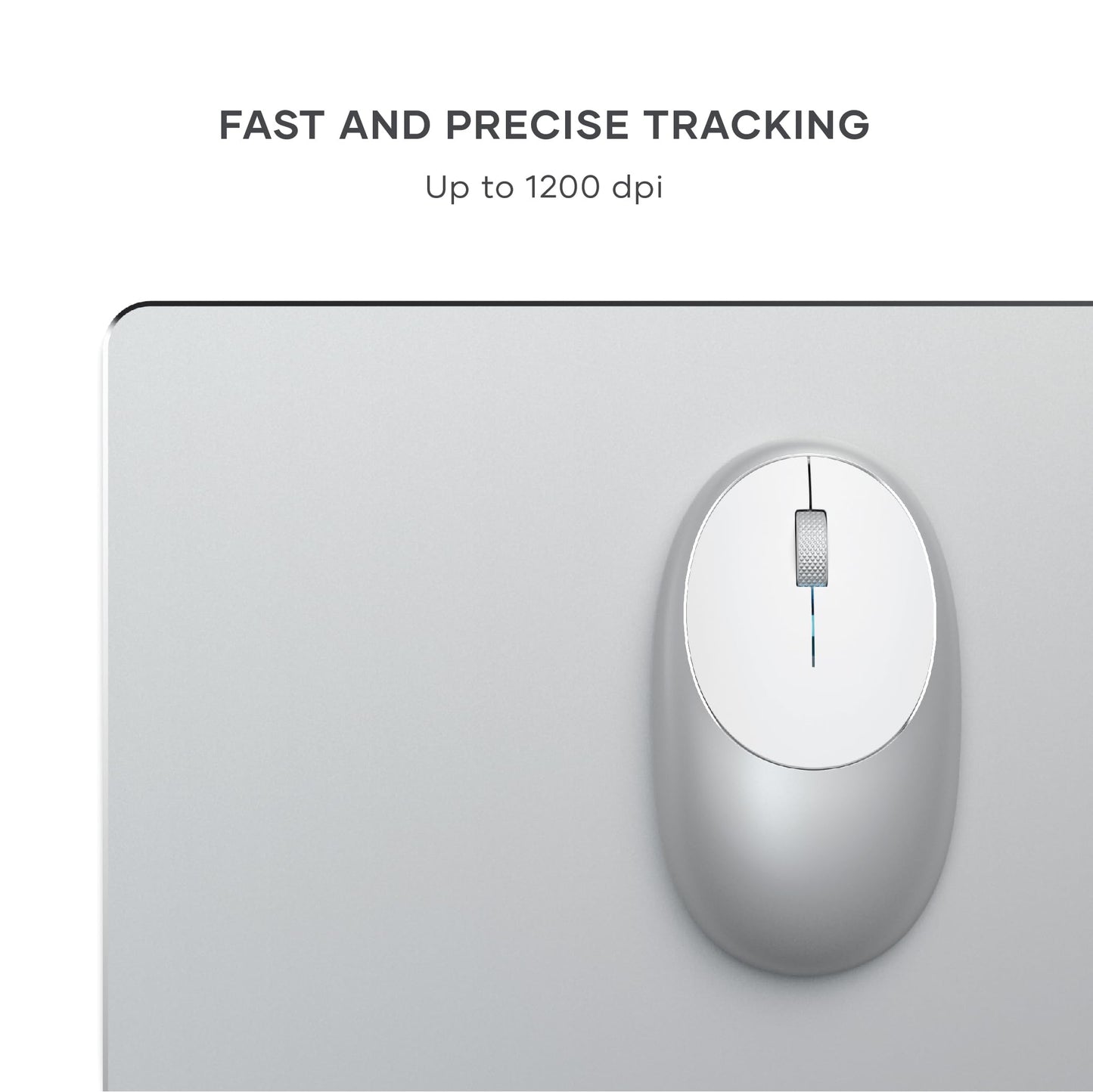 Ratón Bluetooth Inalámbrico SATECHI Plata Recargable por USB-C, Compacto y Portátil
