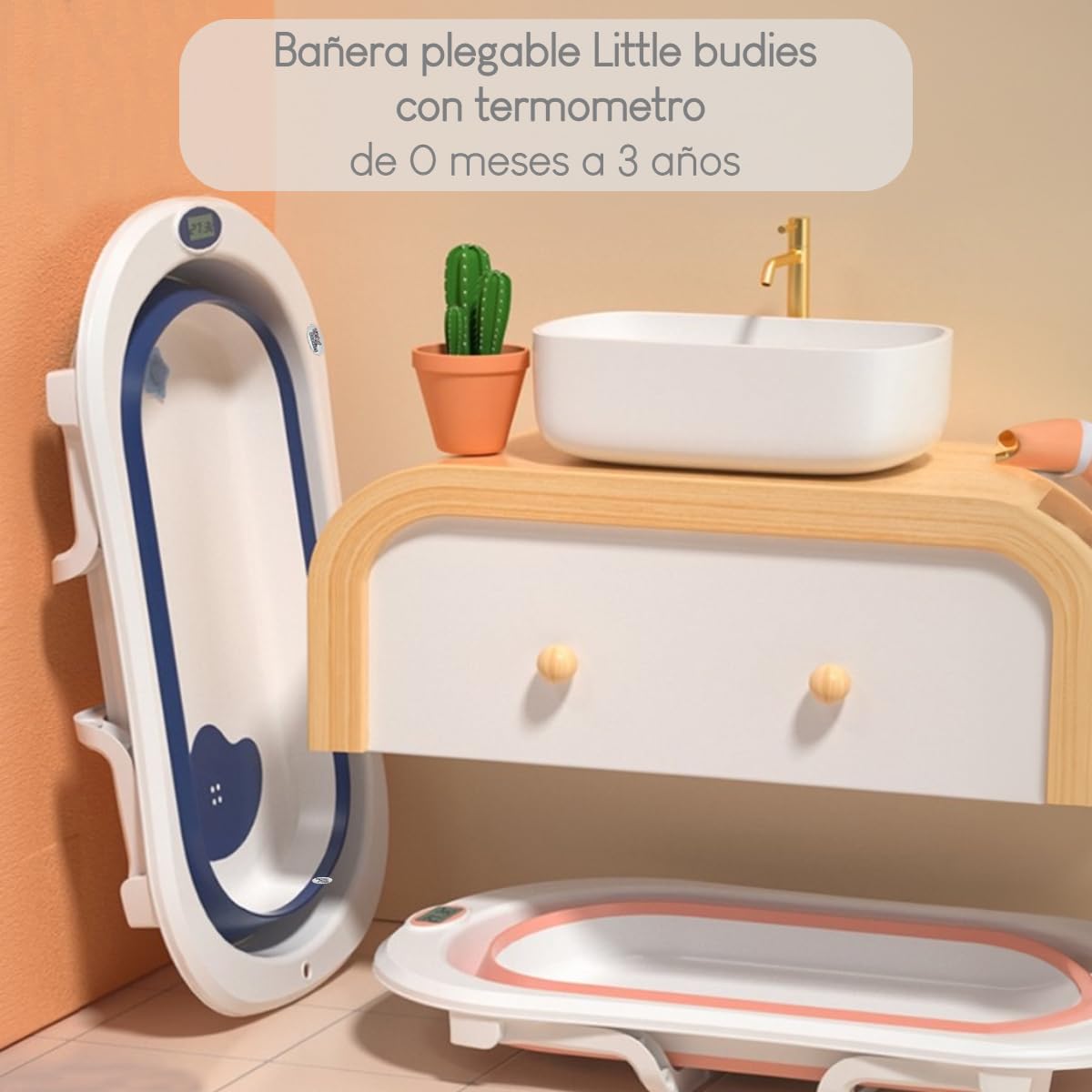 Little Buddies Bañera Tina De Baño Para Bebe Color Rosa Portátil Plegable Casa Y Viaje