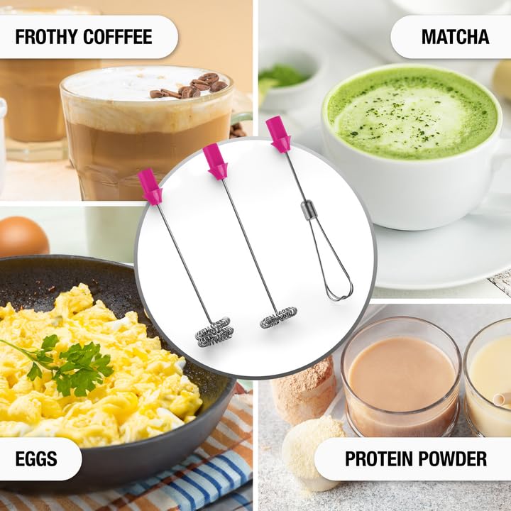 Espumador de Leche Portátil Zulay Kitchen Fruta de Dragón Potente y Compacto para Capuchinos