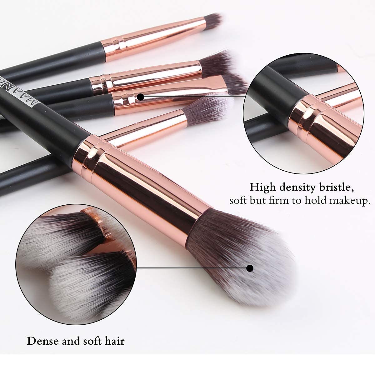 MAANGE Brochas de Maquillaje Profesional 20 Piezas Set de Brochas para Maquillaje Natural Pinceles de Maquillaje Brochas Faciales Maquillaje（negro dorado)