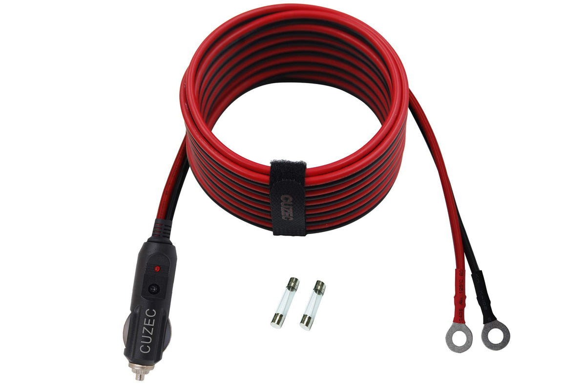 Cable Adaptador de Alimentación CUZEC Negro Alta Resistencia 14 AWG 20 A para Coche y Bricolaje