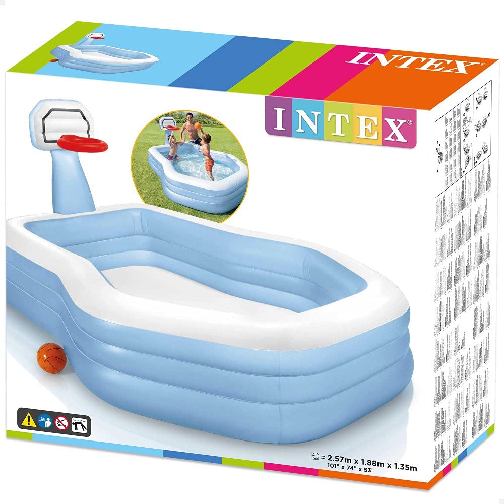 Intex Alberca Inflable Infantil con Canasta de Baloncesto y Pelota, Piscina Hinchable | 57183