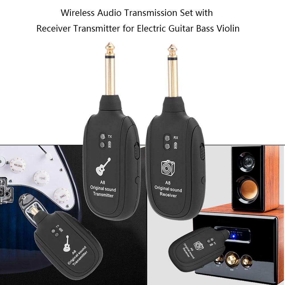 Transmisor Receptor Inalámbrico VBESTLIFE Guitarra Recargable USB 4 Canales Batería Incorporada