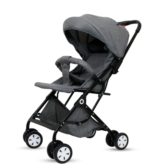 Carreolas Modernas Para Bebe| Carriola Reclinable Con Toldo Extra Largo| Cinturón De 5 Puntos| Carriola Para Bebe Con Diseño Plegable Para Viaje Y Fácil Transportación| Carriola Ligera (Gris)