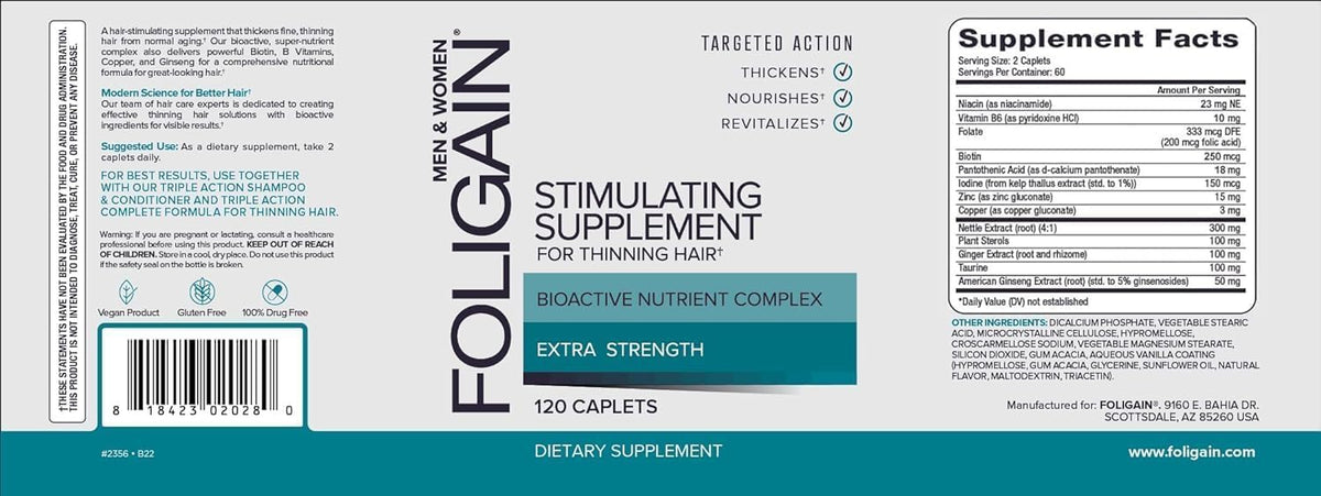 Suplemento Foligain Estimulante Para el Recrecimiento del Cabello