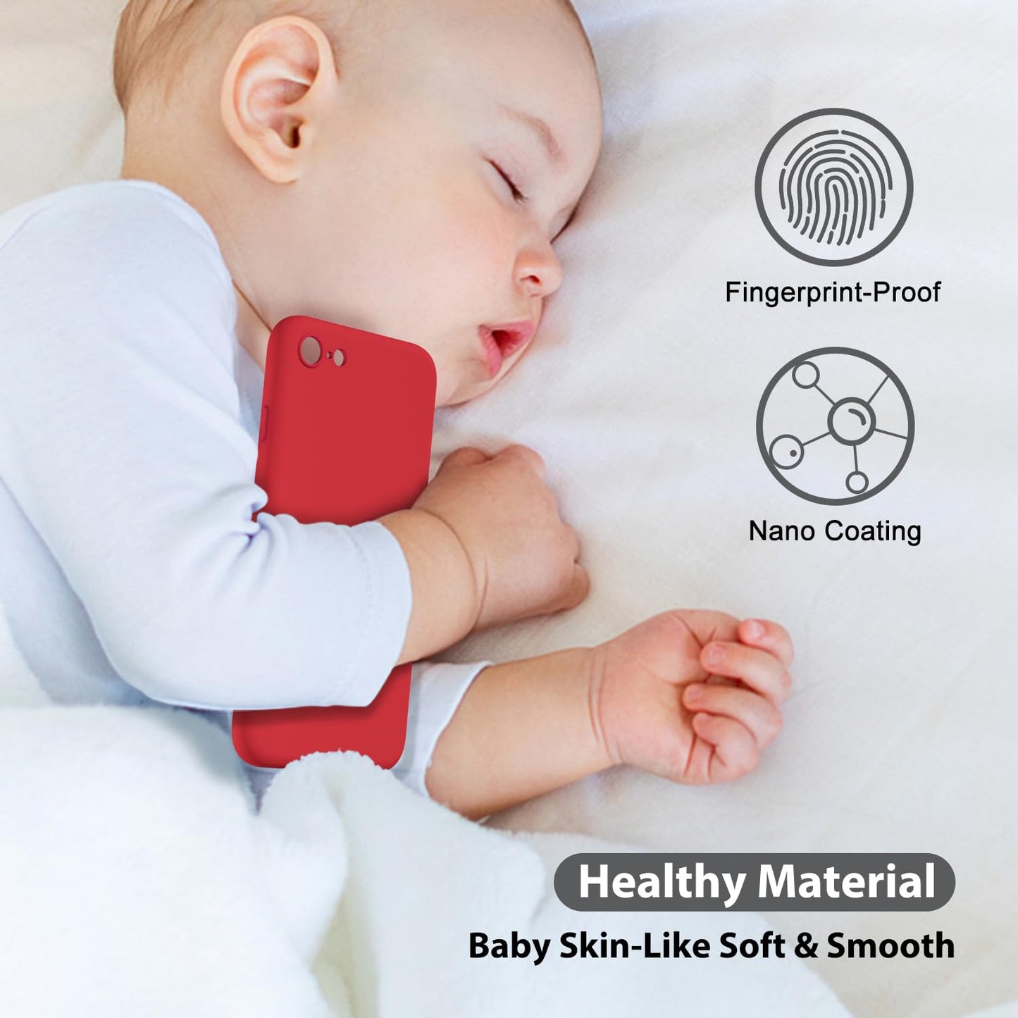 oakxco - Funda para iPhone SE de 3ª generación 2022/2020/2ª silicona, funda para iPhone 7/8, gel de goma suave, elegante, delgada, TPU mate, suave, para mujeres y niñas, lindas, rojo