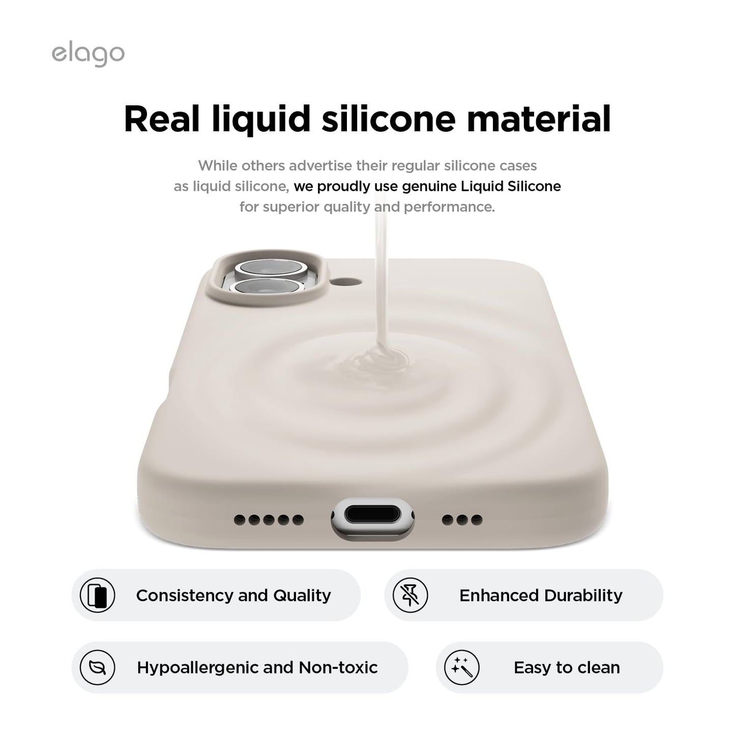 Funda de Silicona elago Piedra Magnética con Imanes para iPhone Compatible MagSafe
