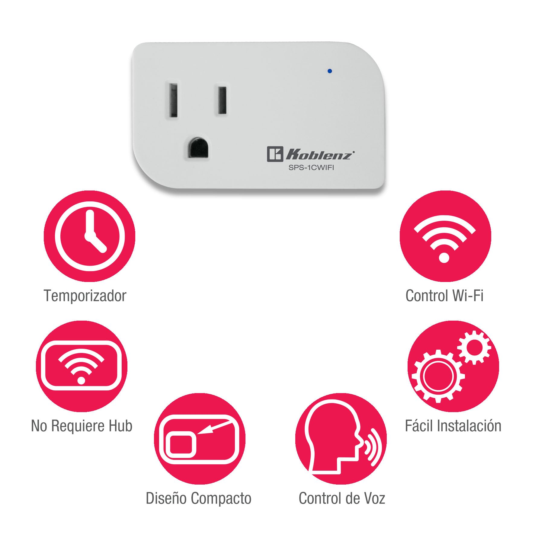 Enchufe Inteligente Koblenz Blanco Compacto Compatible con Alexa y Google para el Hogar