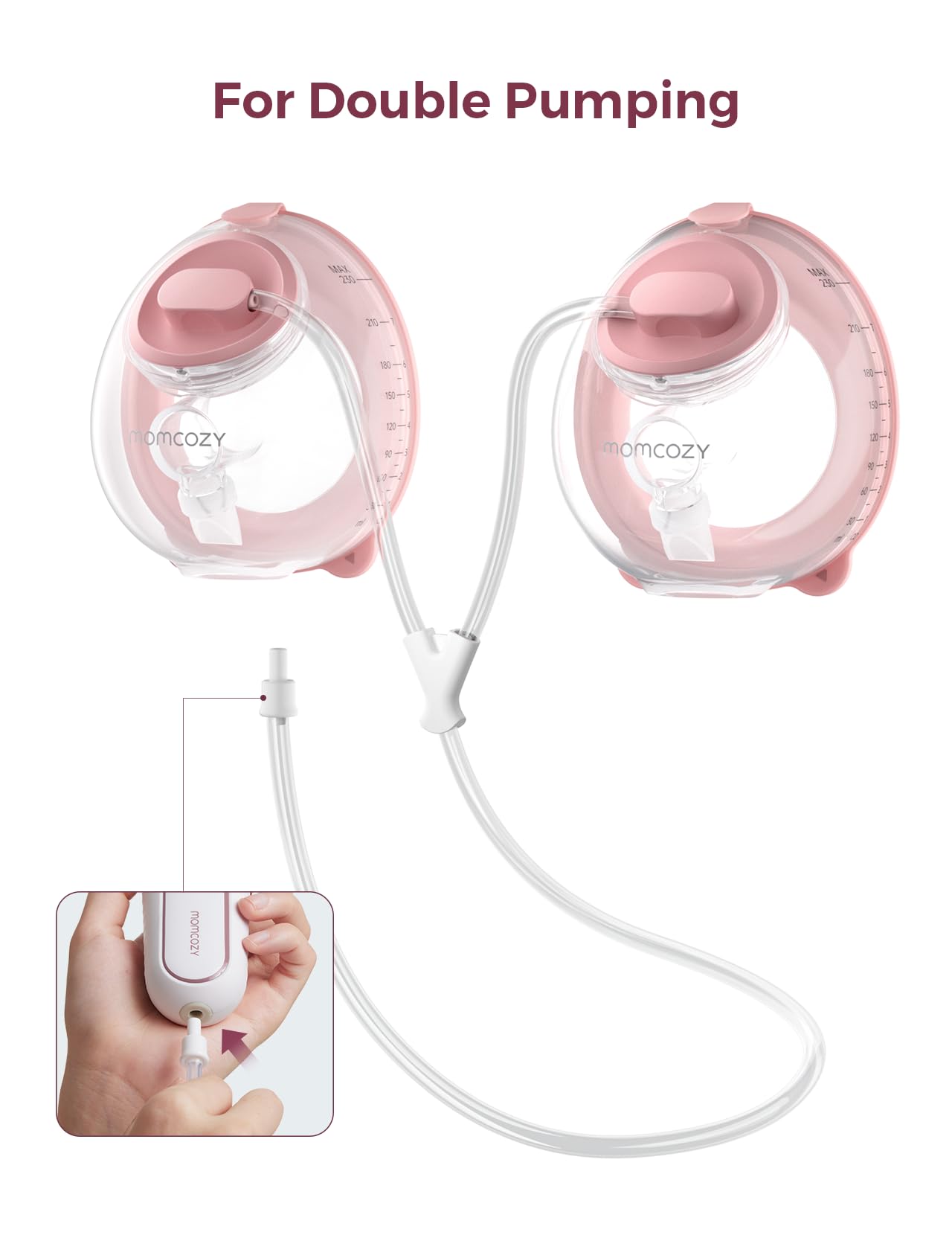 Momcozy Tubo de Repuesto para Extracción Doble Original, Solo Compatible con Momcozy V1 Pro/V2 Pro, 2 Pieza