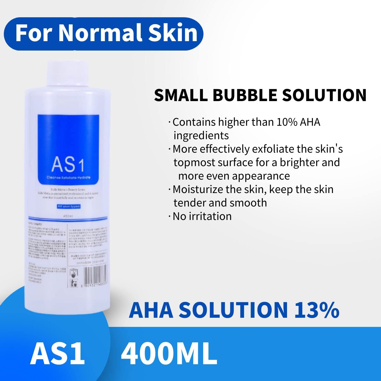 Crowsuggy Aqua Peeling Solution, Top Salon Skin Scrub, Hydra Skin Scrub Solución especial, solución de burbujas pequeñas (3 botellas x 400 ml)