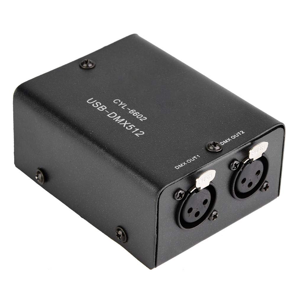 Jimfoty DMX DJ Light Controller, DMX 512 Stage USB Lighting Interface Controller Adaptador DMX para Party Pub Night Club DJ KTV