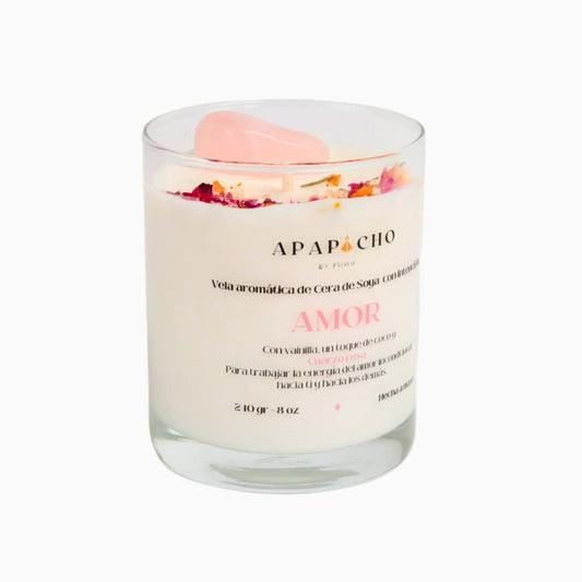 Fuwu, velas aromaticas relajantes de cera de soya con cuarzos naturales, velas decorativas hechas a mano con hierbas de olor, aromatizantes para hogar, velas aromaticas (Vainilla con coco)