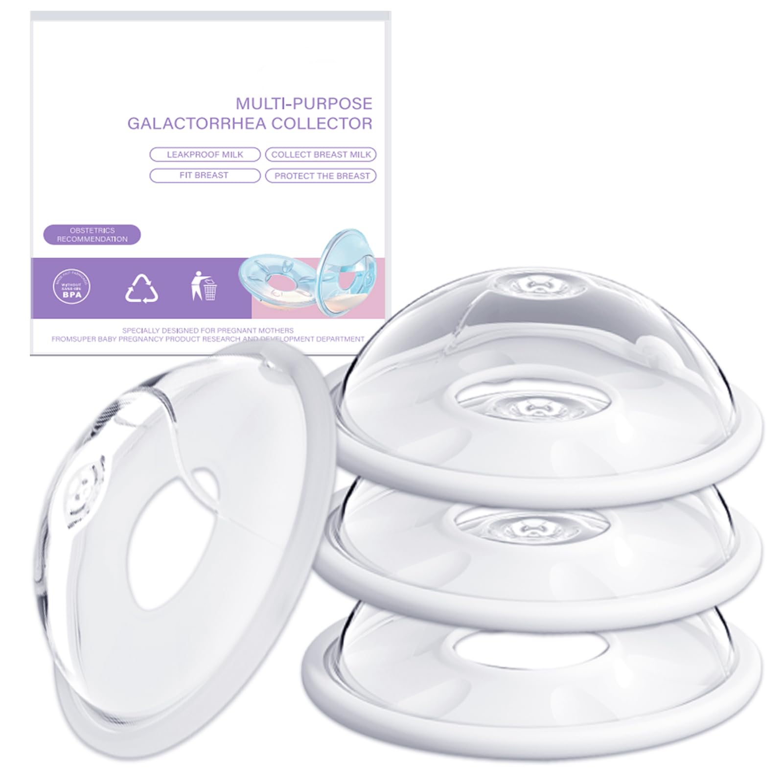 Bliblo - Cáscaras de pecho para dolor en el pezón y la lactancia, taza de lactancia (4 paquetes), ahorro de leche, no más leche desperdiciada o almohadillas para orejas de mama desechables, sin PBA