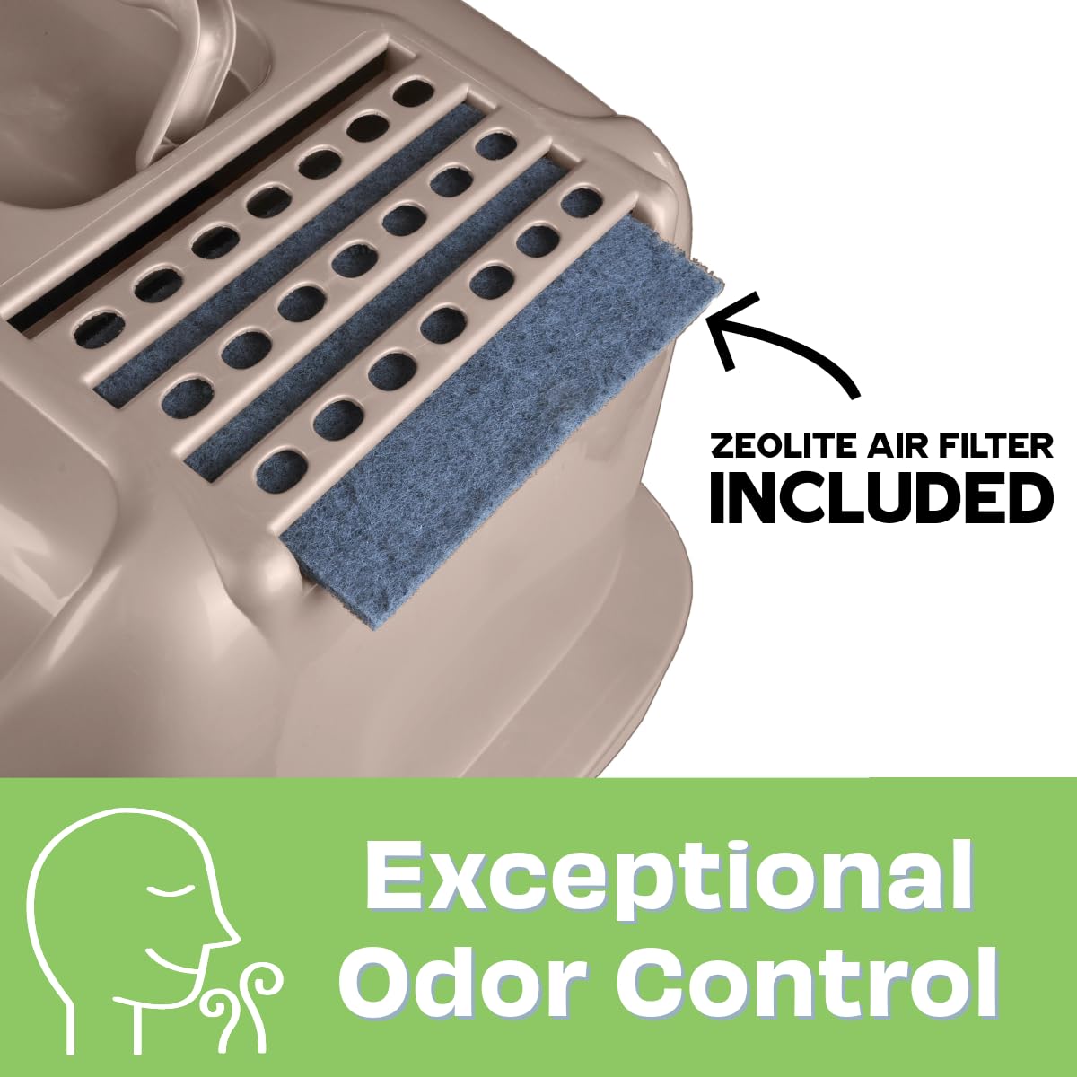 Sartén Grande para Gatos Van Ness Pets Beige con Control de Olores y Capucha