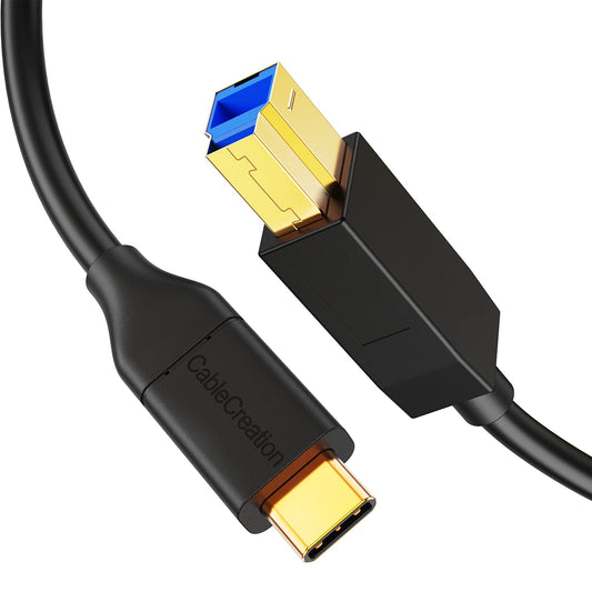 CableCreation Cable USB 3.1 c a USB b 1.2m, Cable USB B a impresora USB C 10 gbps, adecuado para Thunderbolt 3 MacBook pro air, disco duro externo, base de expansión, escáner, negro