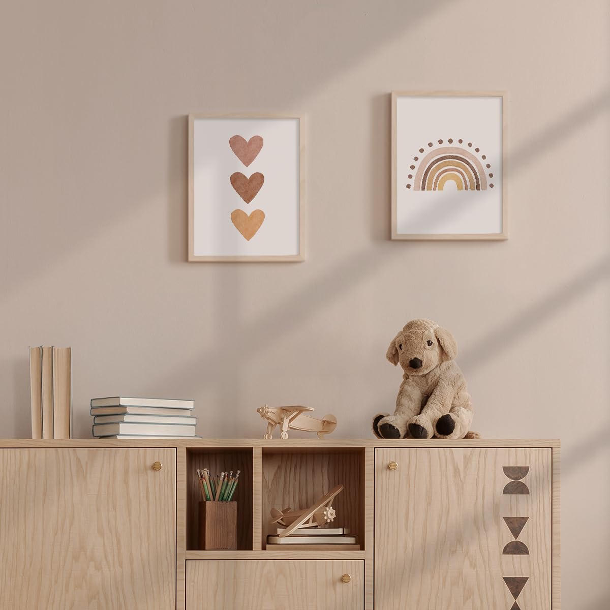 Canssape - Juego de 4 decoración bohemia para guardería (sin marco) de 8 x 10 pulgadas, lona decorativo para pared con decoración de safari de alpaca para habitación de bebé, habitación de bebé
