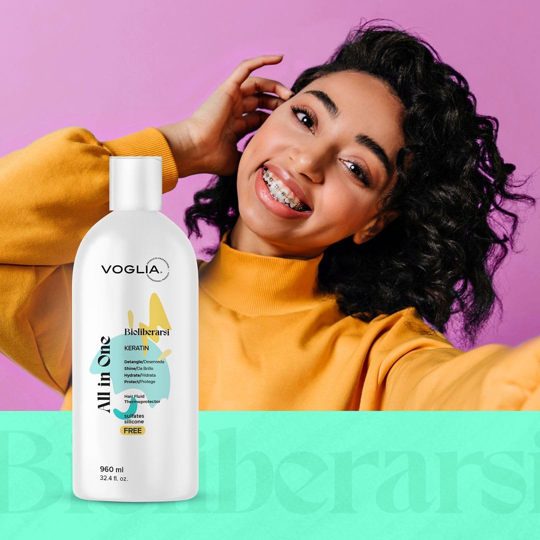 Voglia Termoprotector Capilar Bio-Liberarsi 960ml Gel base agua que protege tu cabello. Eliminador de frizz sin sensación grasosa. Resalta forma natural del cabello controlando el volumen. Genial para cabello con ondas y rizos.