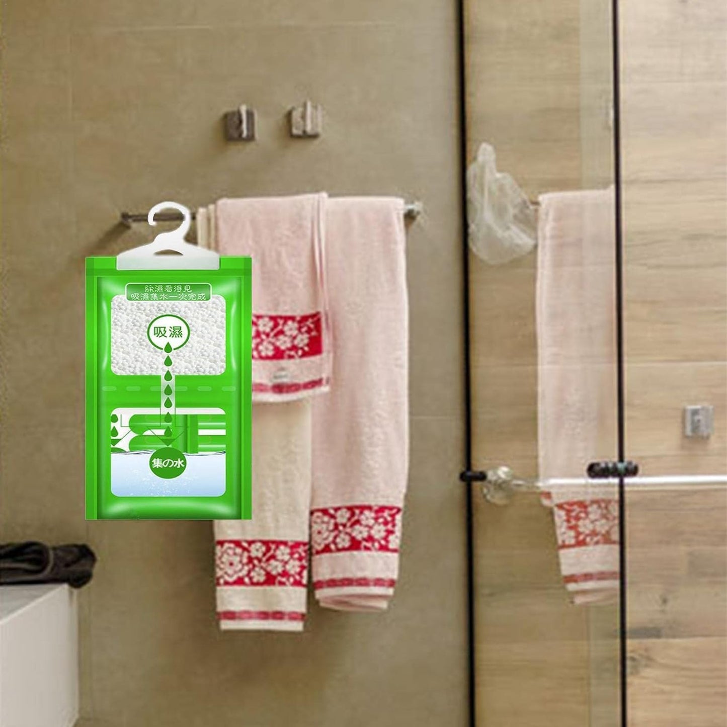 Bolsa colgante para absorbentes de humedad - 10 paquetes, absorbente de olores para espacios estrechos, absorbente de humedad eficiente para cocinas, sótanos, baños, eliminador de olores (10, Verde)