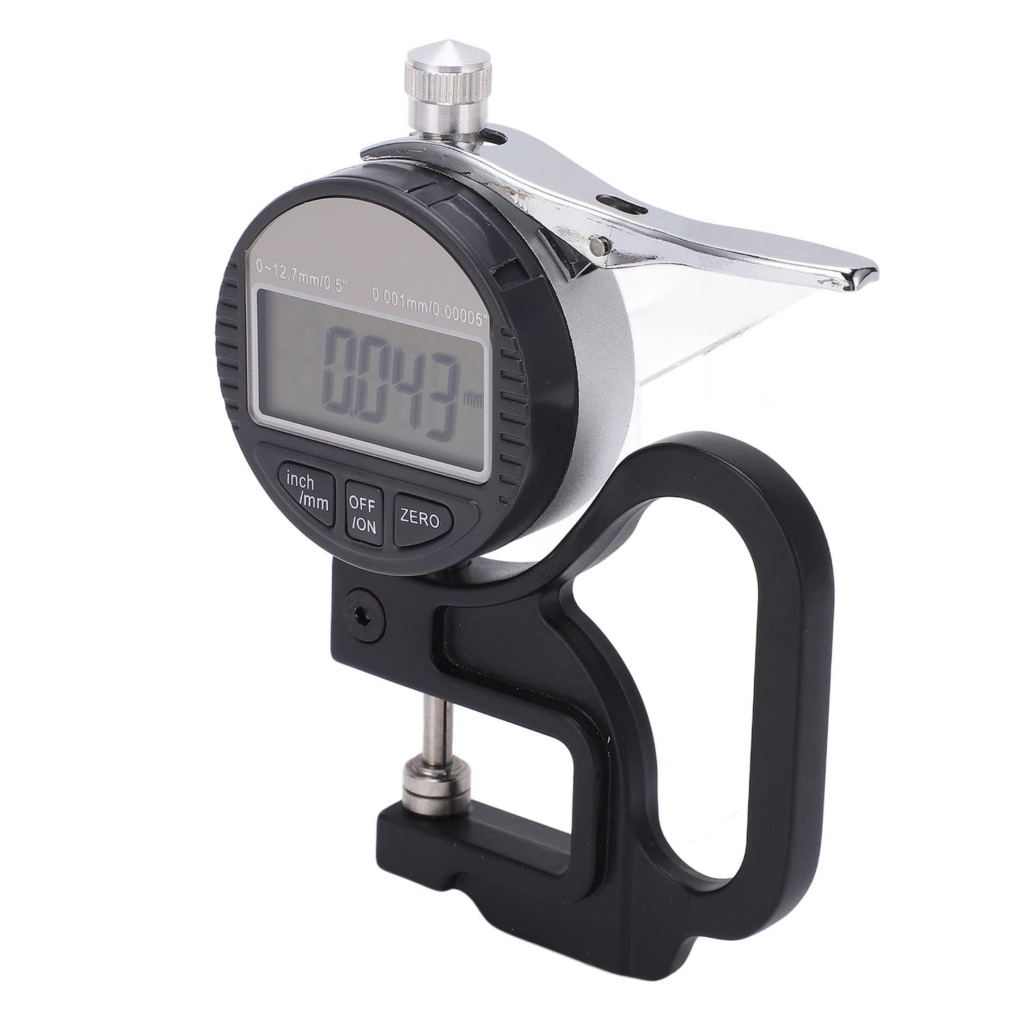 Tgoon Medidor de espesor digital, ABS de aluminio Medidor de espesor preciso para tela de de cuero Película Esponja Alambre